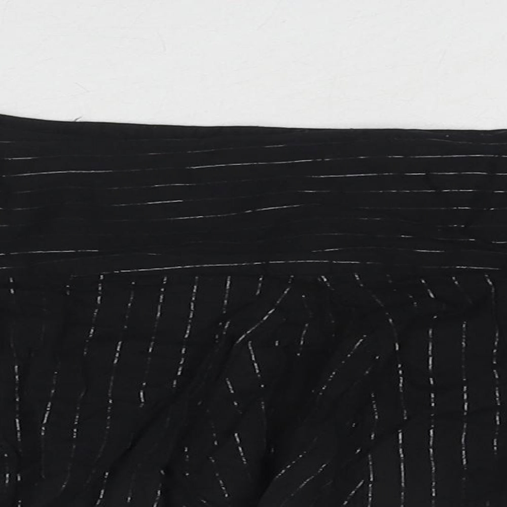 Bay Womens Black Geometric Cotton Mini Skirt Size 12 Zip