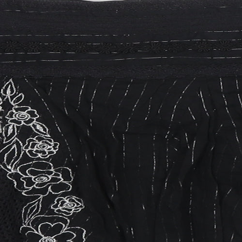 Bay Womens Black Geometric Cotton Mini Skirt Size 12 Zip