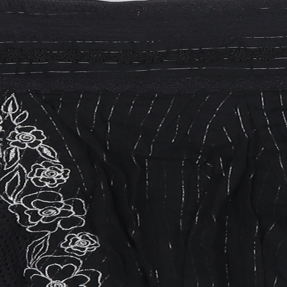 Bay Womens Black Geometric Cotton Mini Skirt Size 12 Zip