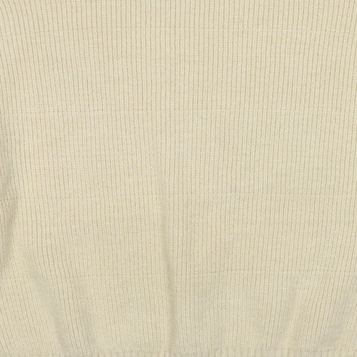 Dazy Womens Beige High Neck Acrylic Pullover Jumper Size L