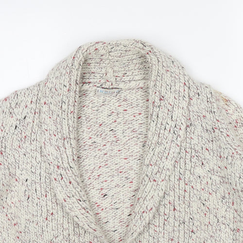 Marks and Spencer Womens White V-Neck Acrylic Cardigan Jumper Size 12
