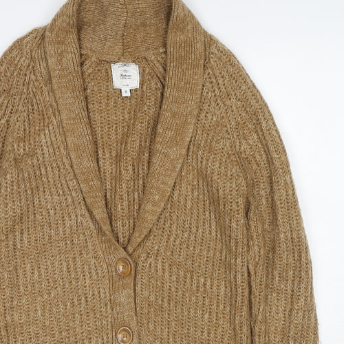 New Look Womens Beige V-Neck Acrylic Cardigan Jumper Size 8