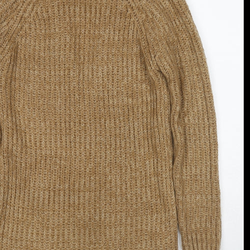 New Look Womens Beige V-Neck Acrylic Cardigan Jumper Size 8