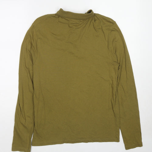 ASOS Mens Green Cotton Polo Size S Collared Button
