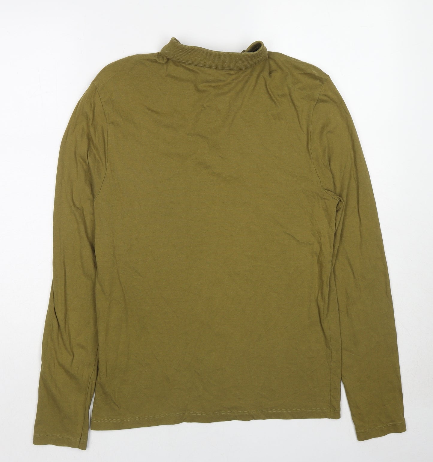 ASOS Mens Green Cotton Polo Size S Collared Button