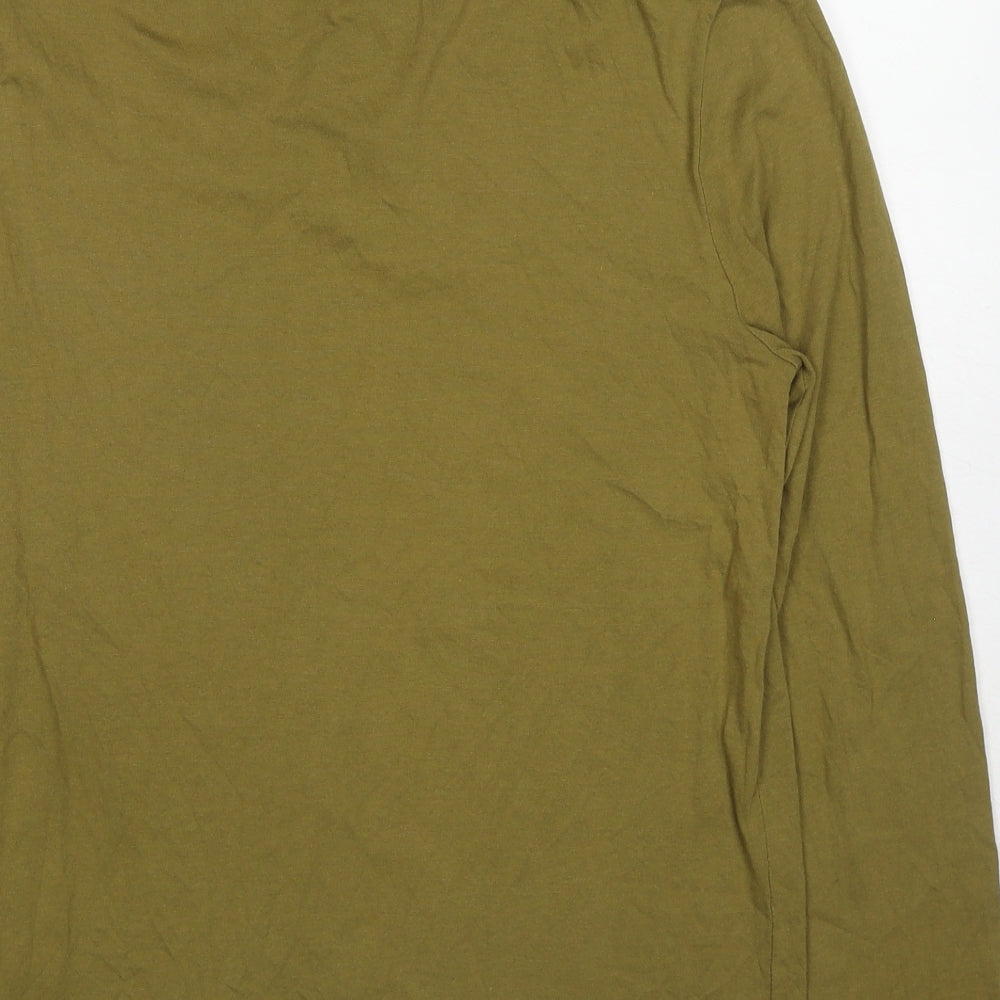 ASOS Mens Green Cotton Polo Size S Collared Button