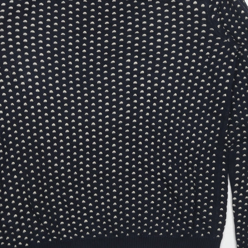 Maison Scotch Womens Black Round Neck Geometric Cotton Pullover Jumper Size S