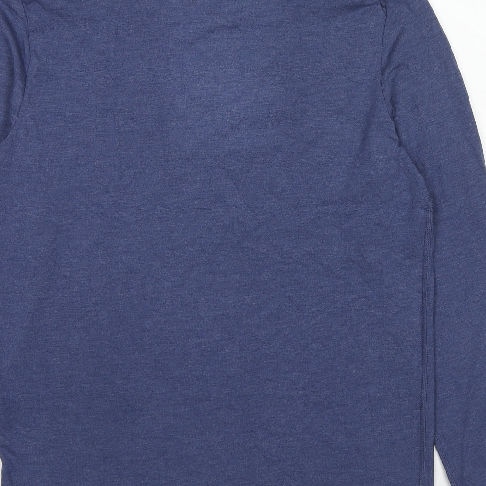 Marks and Spencer Womens Blue Acrylic Basic T-Shirt Size L Round Neck