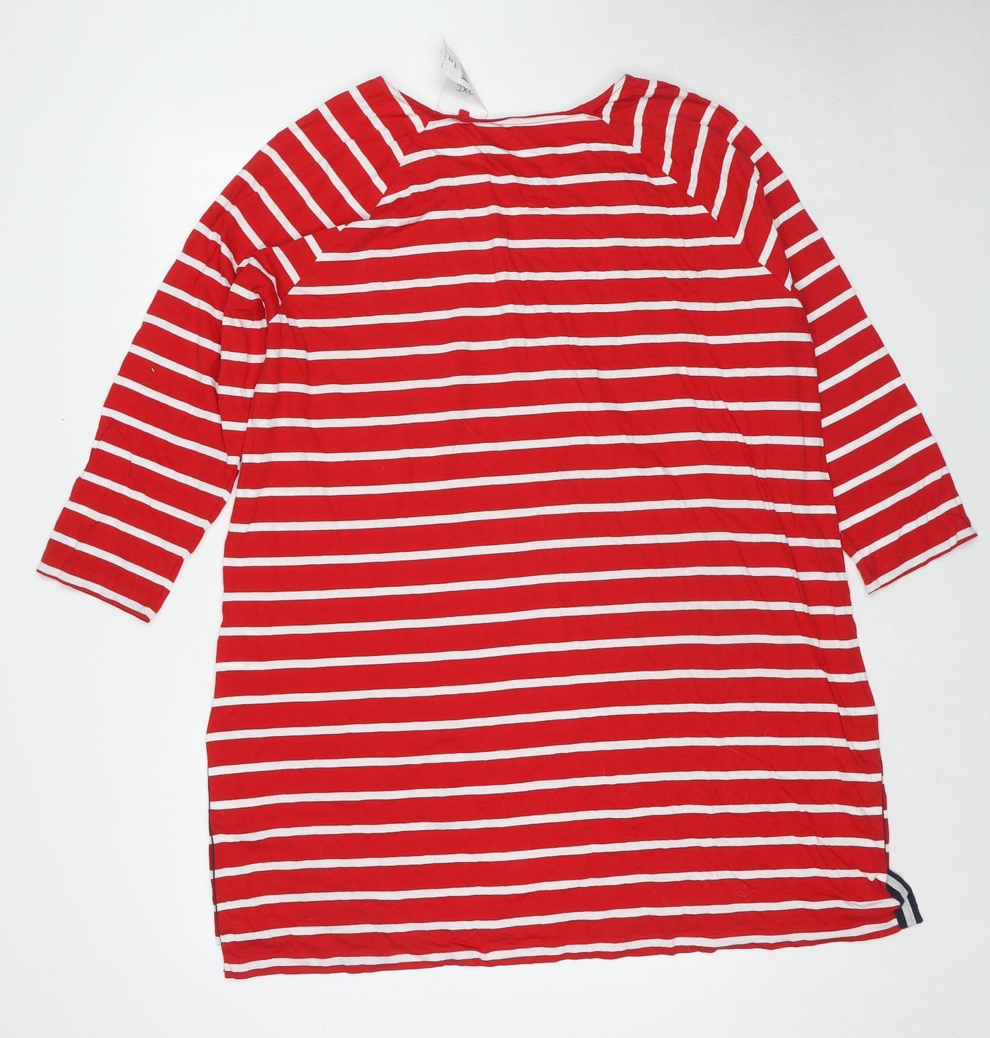 NEXT Womens Blue Striped Cotton Basic T-Shirt Size 22 Round Neck