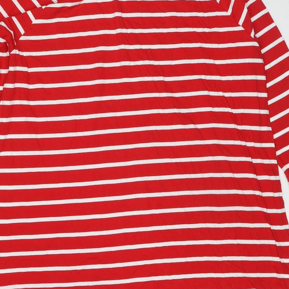 NEXT Womens Blue Striped Cotton Basic T-Shirt Size 22 Round Neck