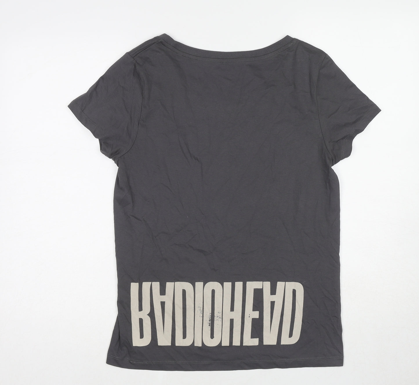 Stanley Womens Grey Cotton Basic T-Shirt Size M Round Neck - Lost Integrity If Found Please Return