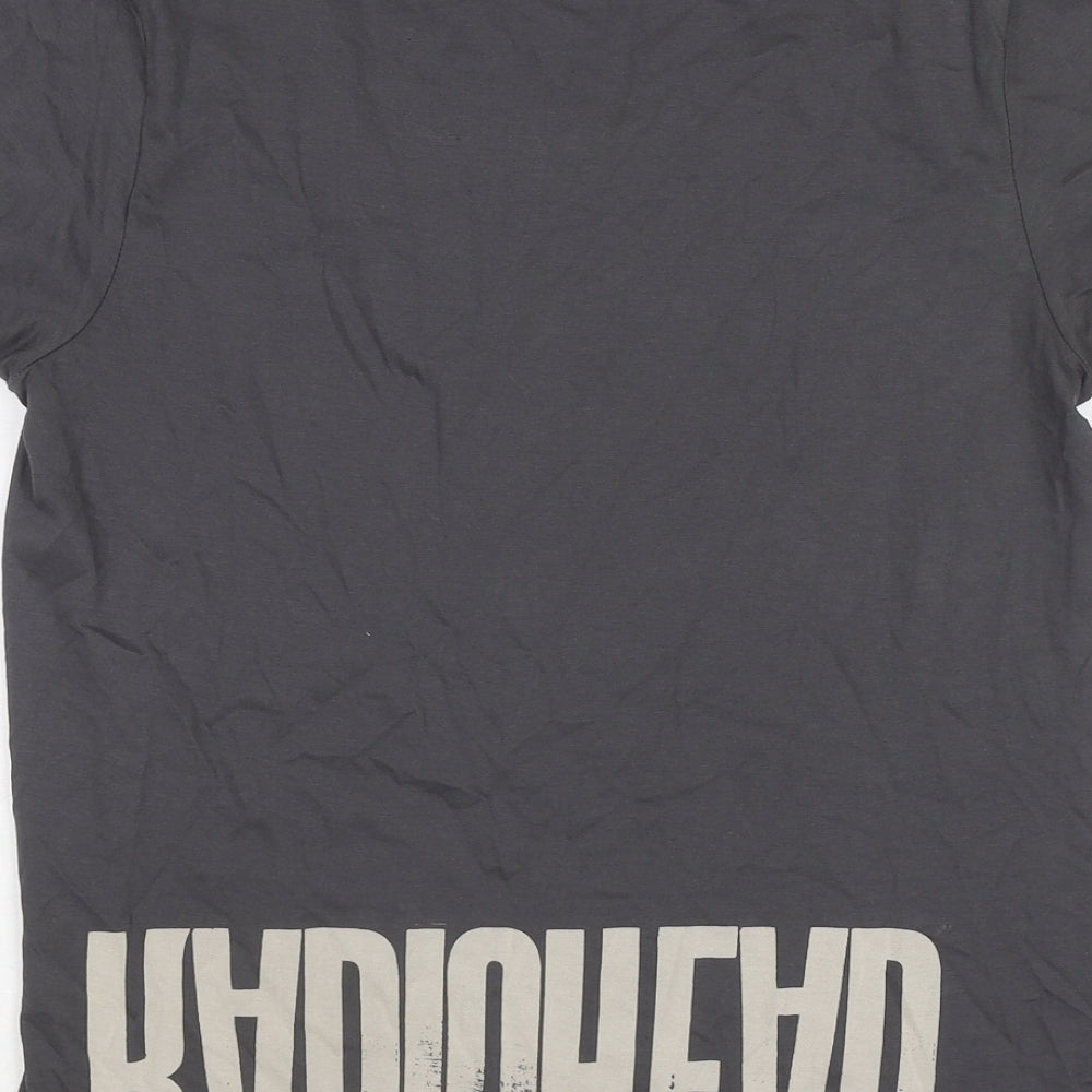 Stanley Womens Grey Cotton Basic T-Shirt Size M Round Neck - Lost Integrity If Found Please Return