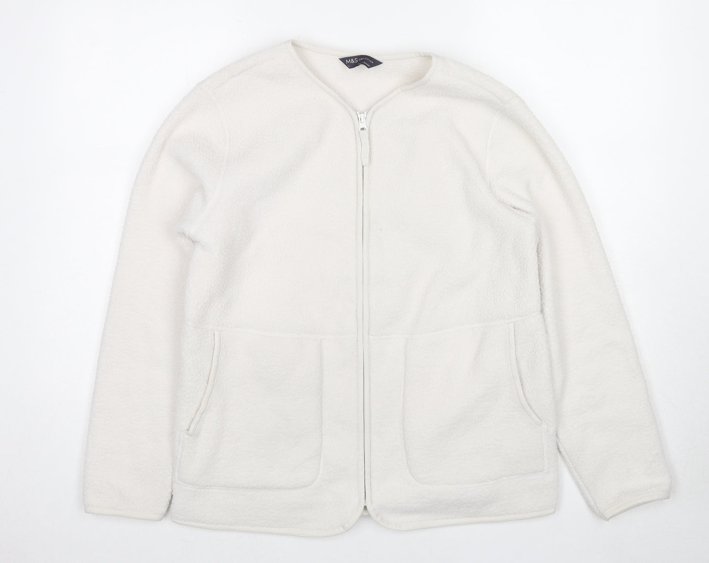 Marks and Spencer Womens White Jacket Size S Zip