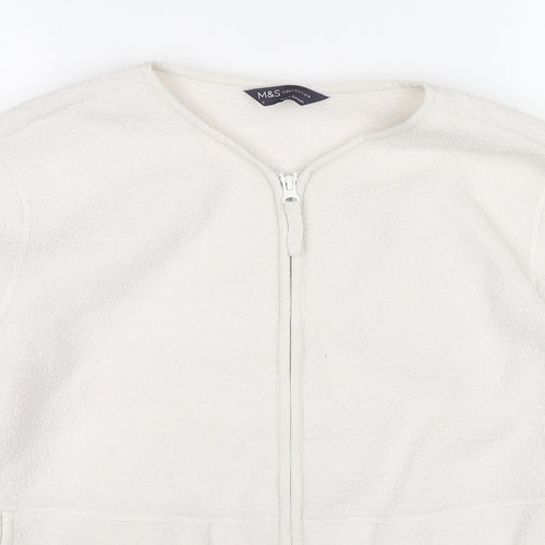 Marks and Spencer Womens White Jacket Size S Zip