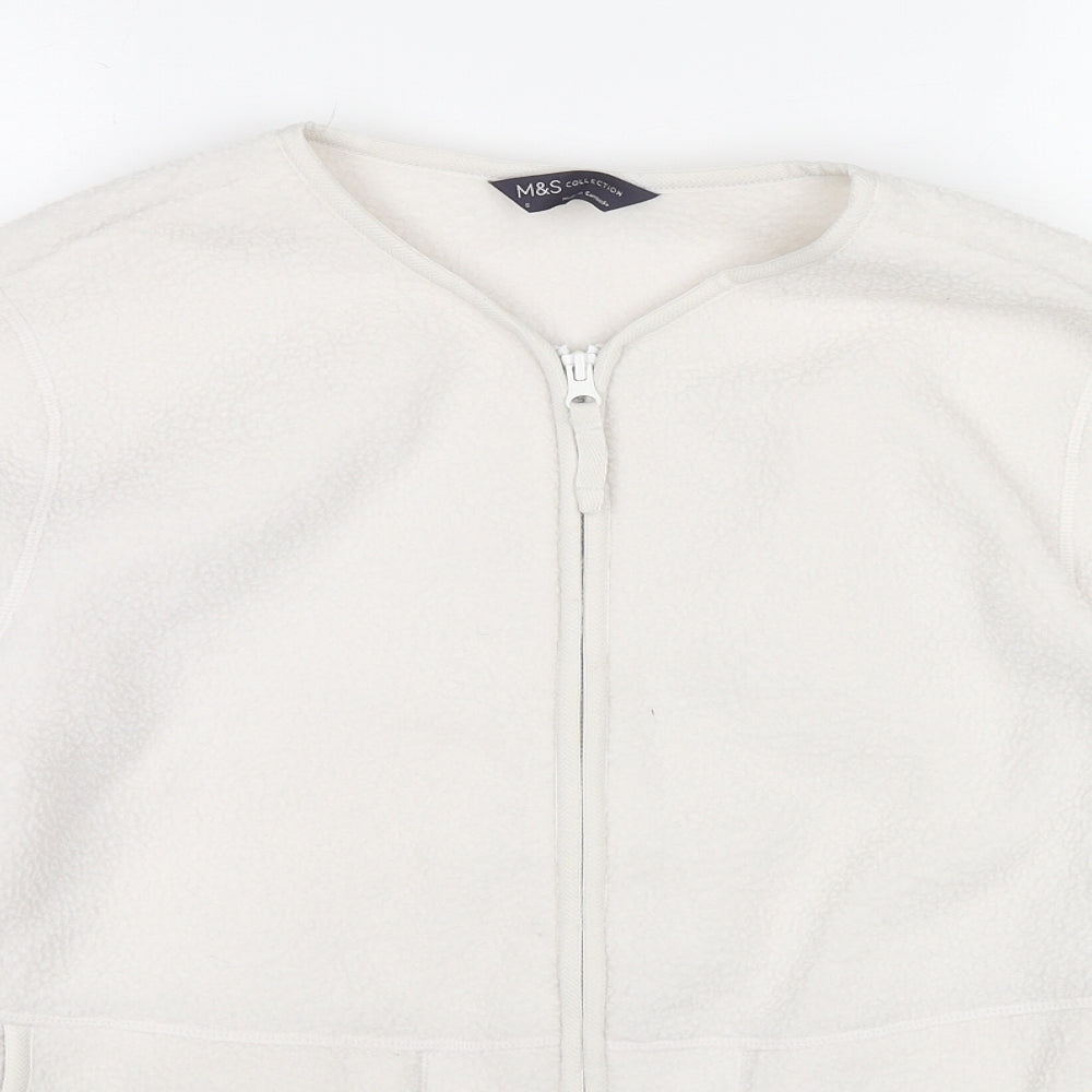 Marks and Spencer Womens White Jacket Size S Zip