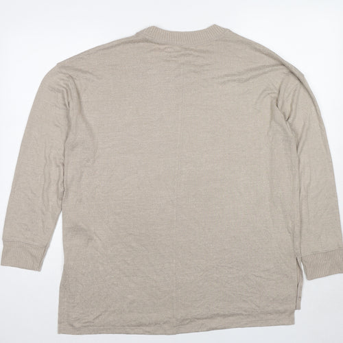 Abercrombie & Fitch Womens Beige Round Neck Viscose Pullover Jumper Size L