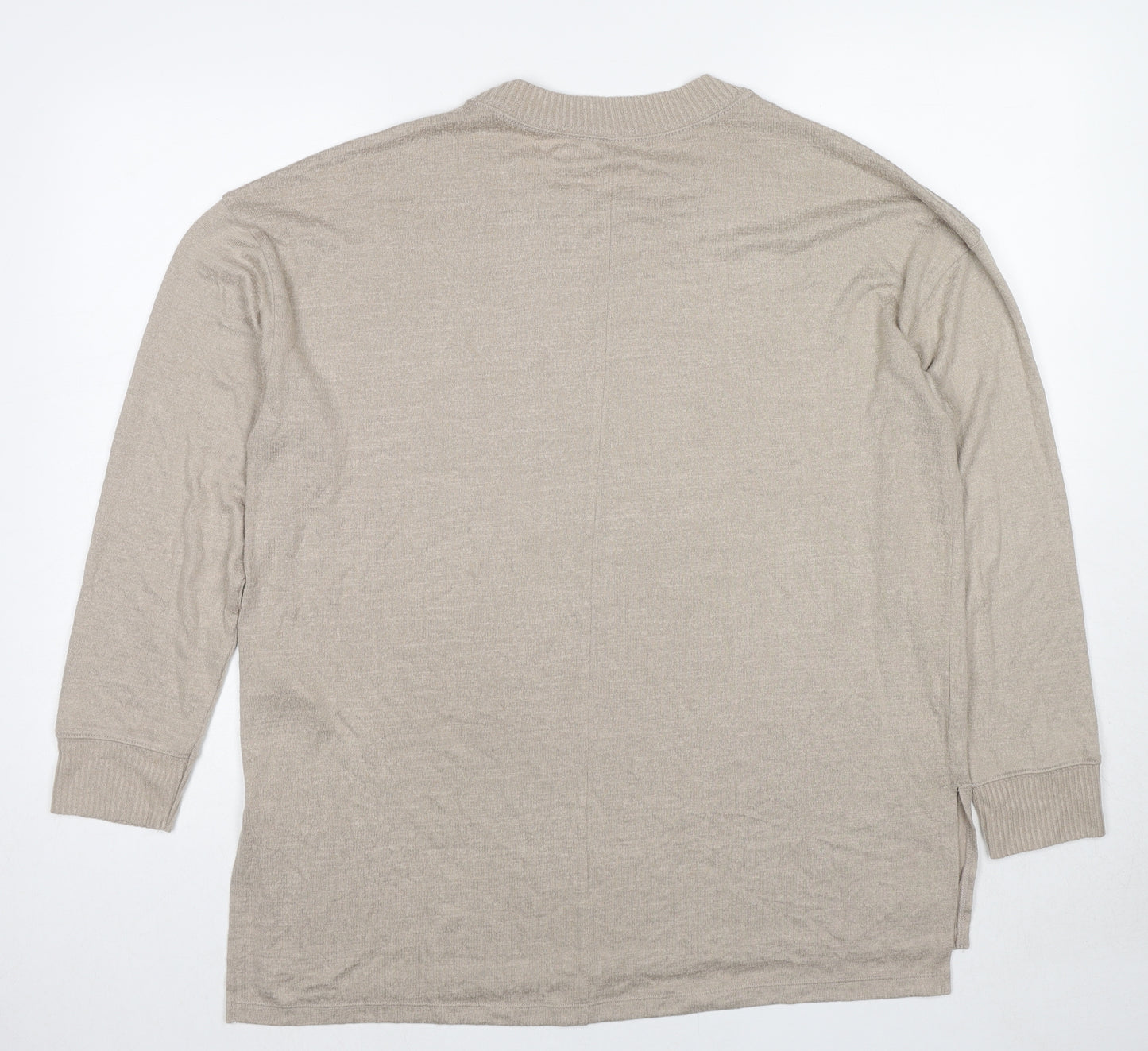 Abercrombie & Fitch Womens Beige Round Neck Viscose Pullover Jumper Size L