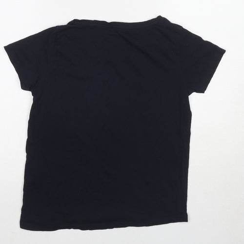 Sfera Womens Blue Cotton Basic T-Shirt Size S Round Neck - Love
