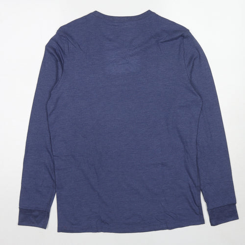 Marks and Spencer Mens Blue Acrylic T-Shirt Size M Crew Neck - Thermal