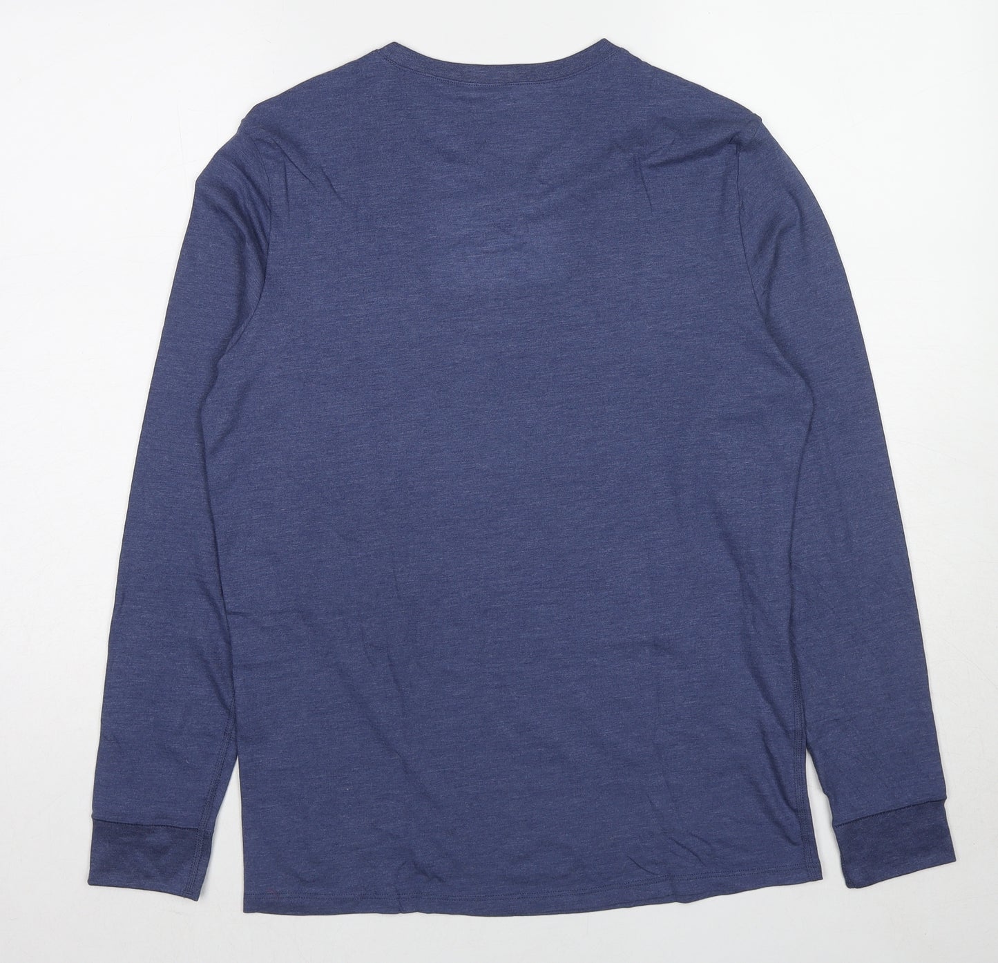 Marks and Spencer Mens Blue Acrylic T-Shirt Size M Crew Neck - Thermal