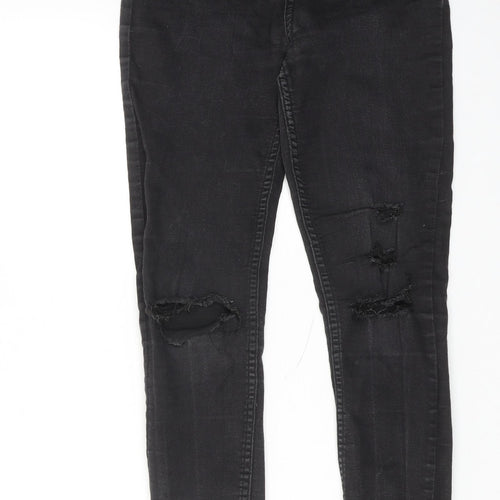 New Look Womens Black Cotton Skinny Jeans Size 8 Regular Zip