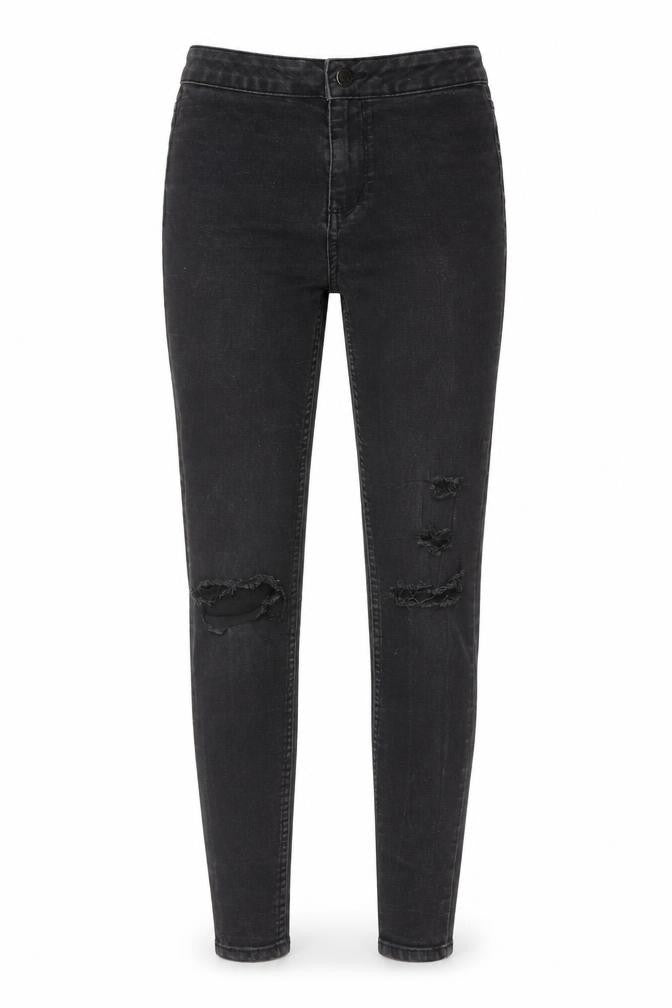 New Look Womens Black Cotton Skinny Jeans Size 8 Regular Zip