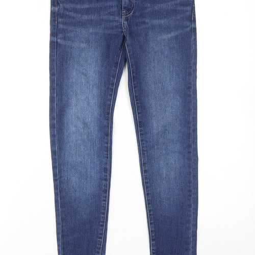 Levi's Girls Blue Cotton Skinny Jeans Size 10 Years Regular Zip
