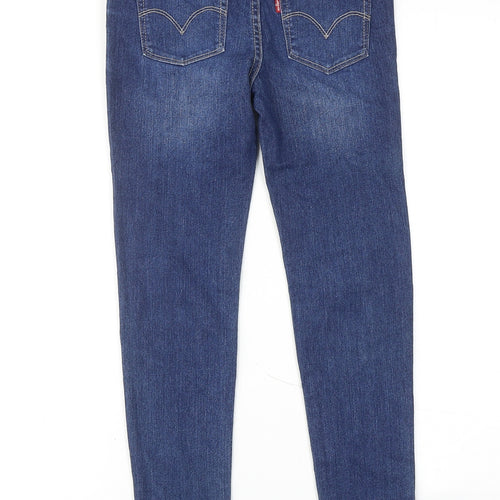 Levi's Girls Blue Cotton Skinny Jeans Size 10 Years Regular Zip