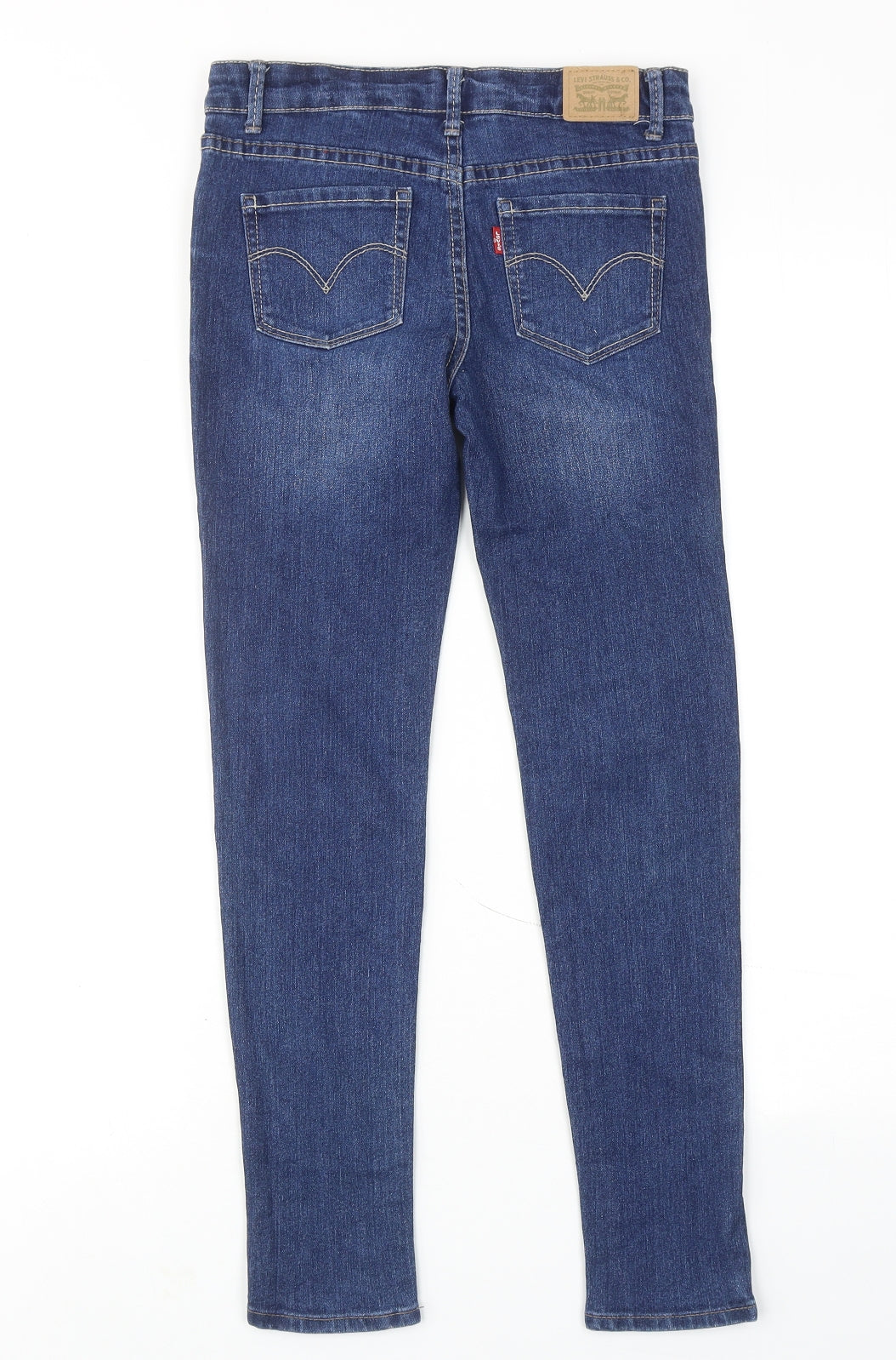 Levi's Girls Blue Cotton Skinny Jeans Size 10 Years Regular Zip