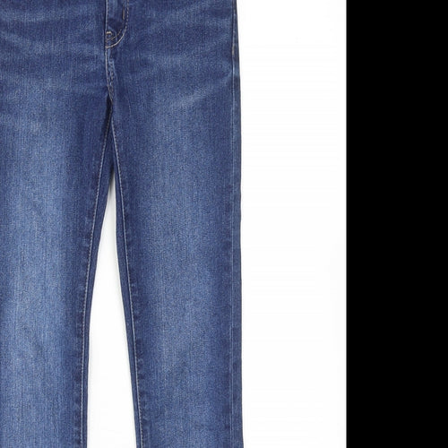 Levi's Girls Blue Cotton Skinny Jeans Size 10 Years Regular Zip