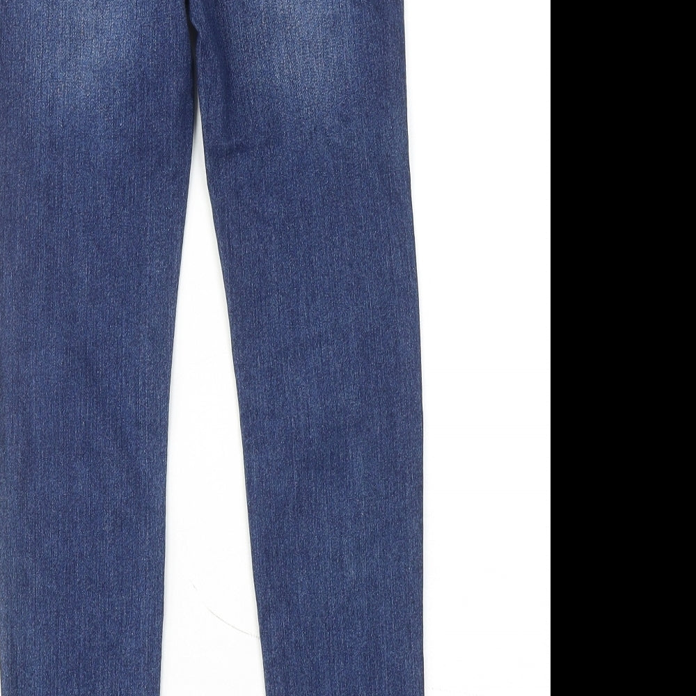 Levi's Girls Blue Cotton Skinny Jeans Size 10 Years Regular Zip