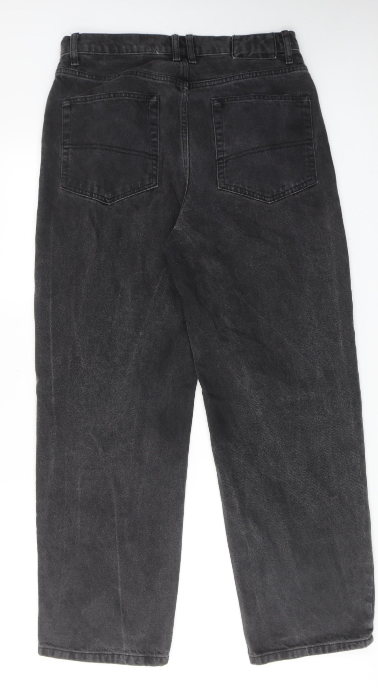 COLLUSION Womens Black Cotton Straight Jeans Size 32 in L30 in Regular Zip
