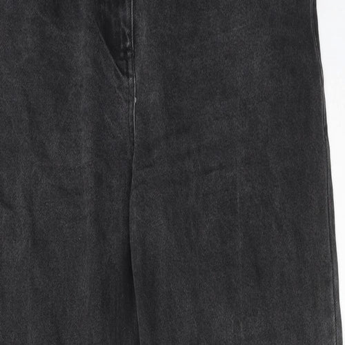COLLUSION Womens Black Cotton Straight Jeans Size 32 in L30 in Regular Zip