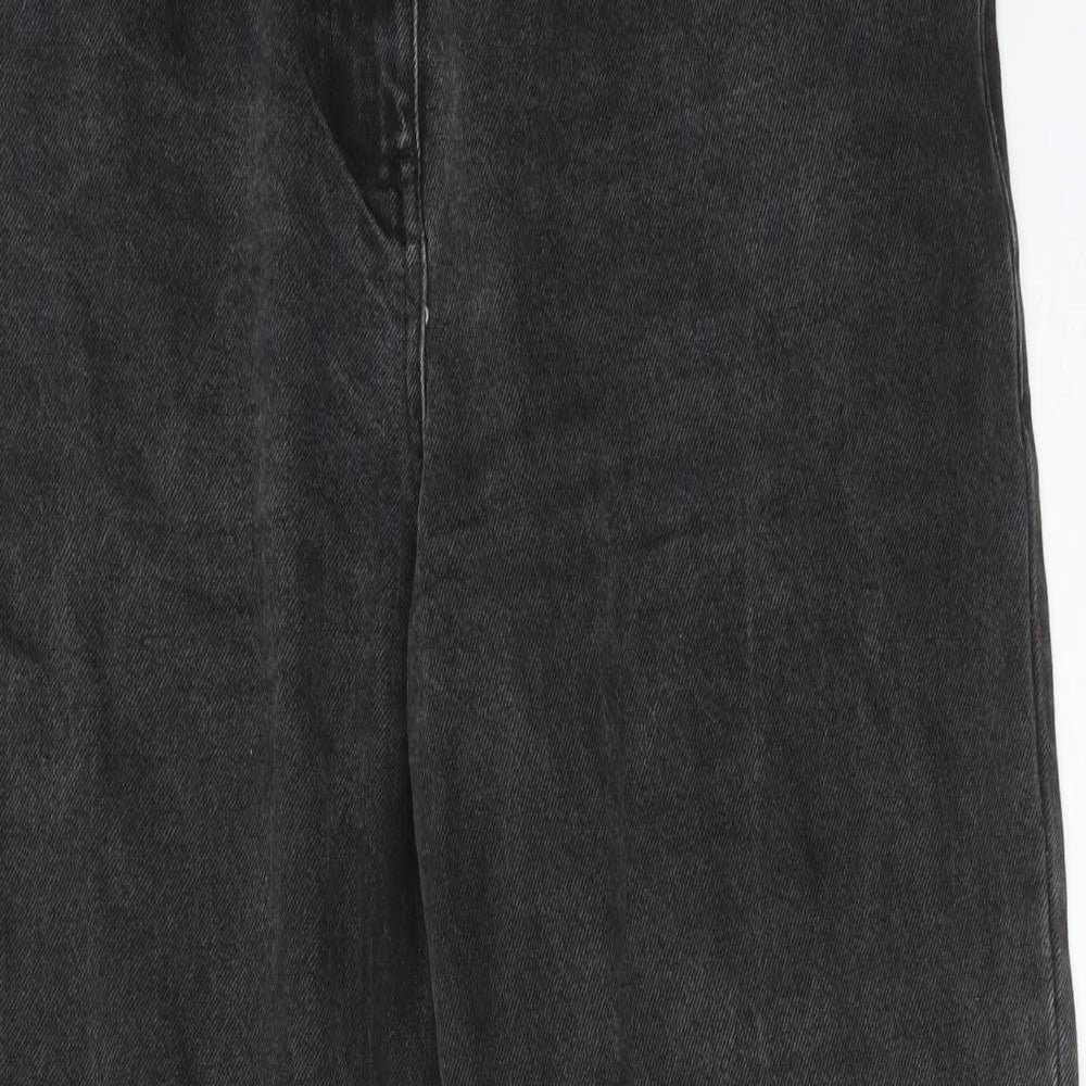 COLLUSION Womens Black Cotton Straight Jeans Size 32 in L30 in Regular Zip