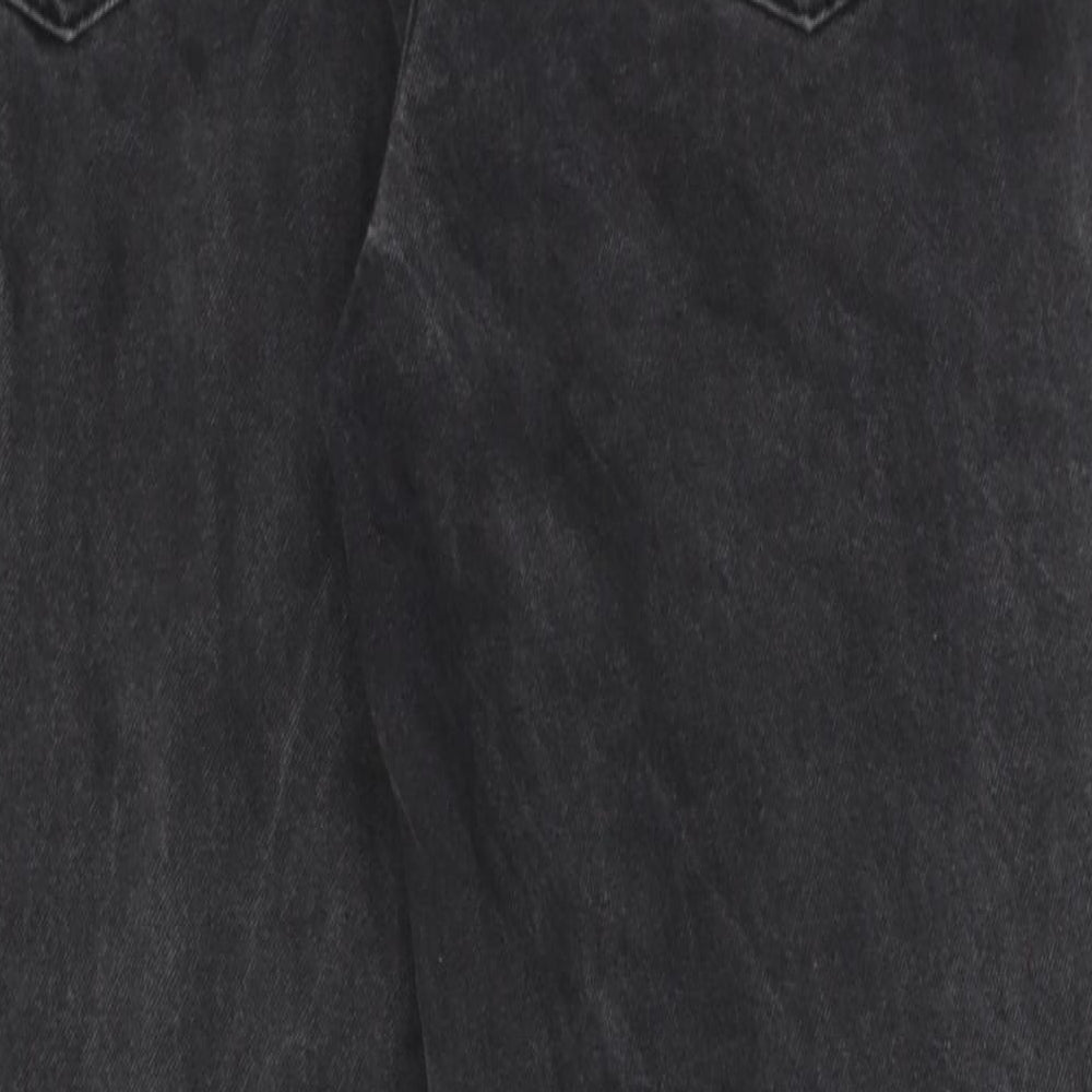 COLLUSION Womens Black Cotton Straight Jeans Size 32 in L30 in Regular Zip