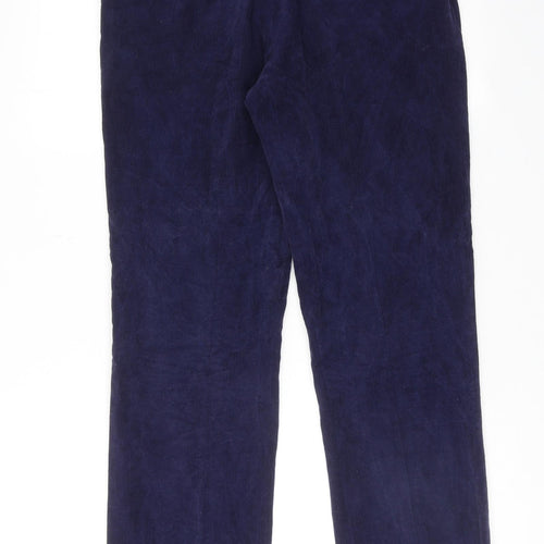 Crombie Mens Blue Cotton Trousers Size 32 in Regular Zip
