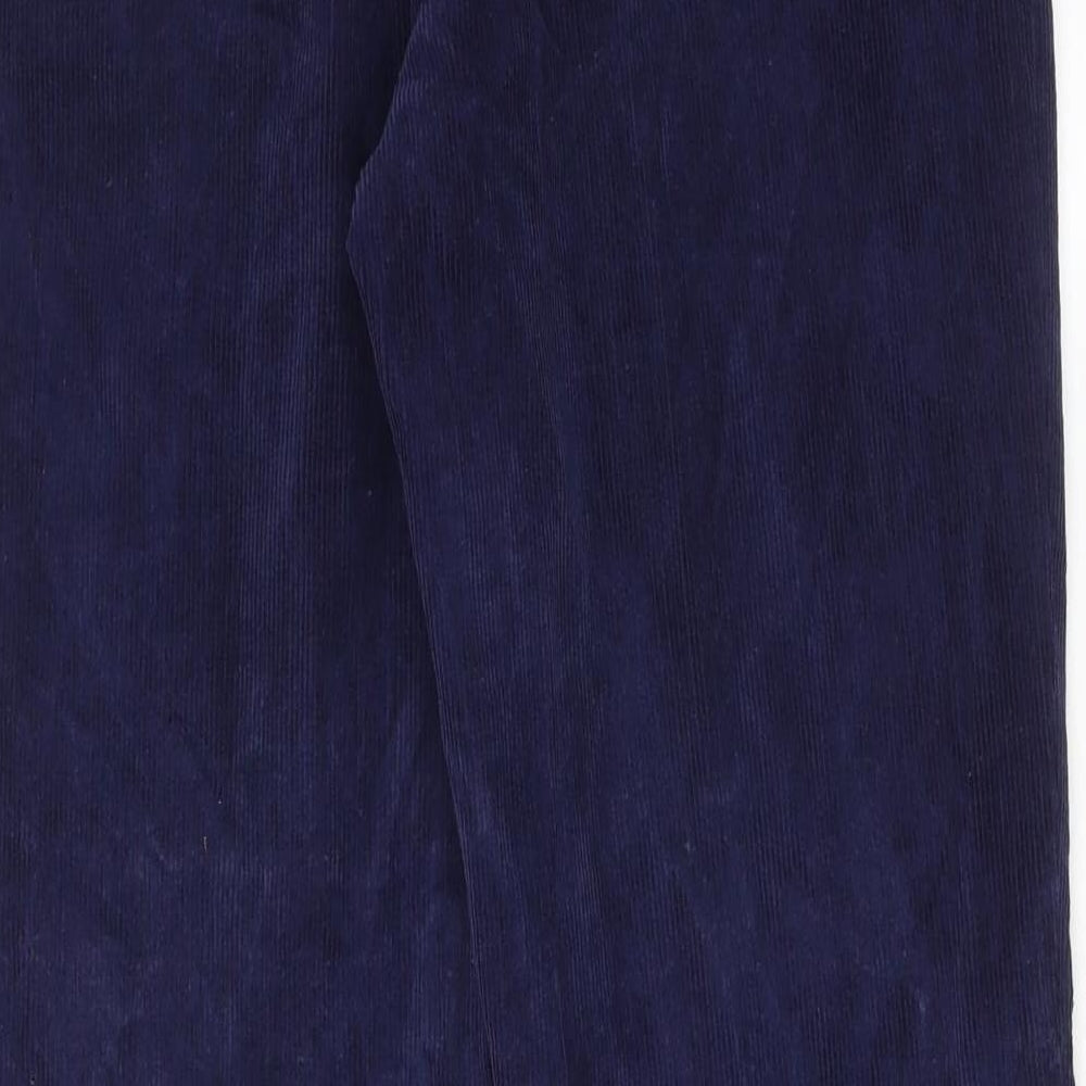 Crombie Mens Blue Cotton Trousers Size 32 in Regular Zip
