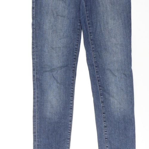 Zara Womens Blue Cotton Skinny Jeans Size 8 Regular Zip