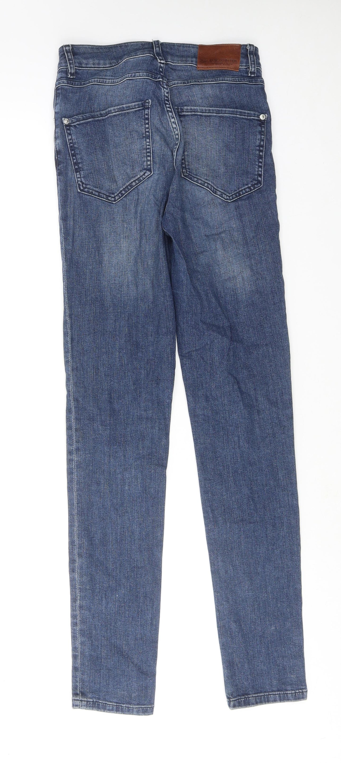 Zara Womens Blue Cotton Skinny Jeans Size 8 Regular Zip