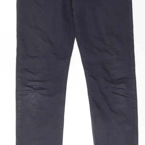 Gap Mens Blue Cotton Trousers Size 32 in L36 in Slim Zip