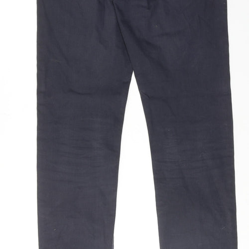 Gap Mens Blue Cotton Trousers Size 32 in L36 in Slim Zip