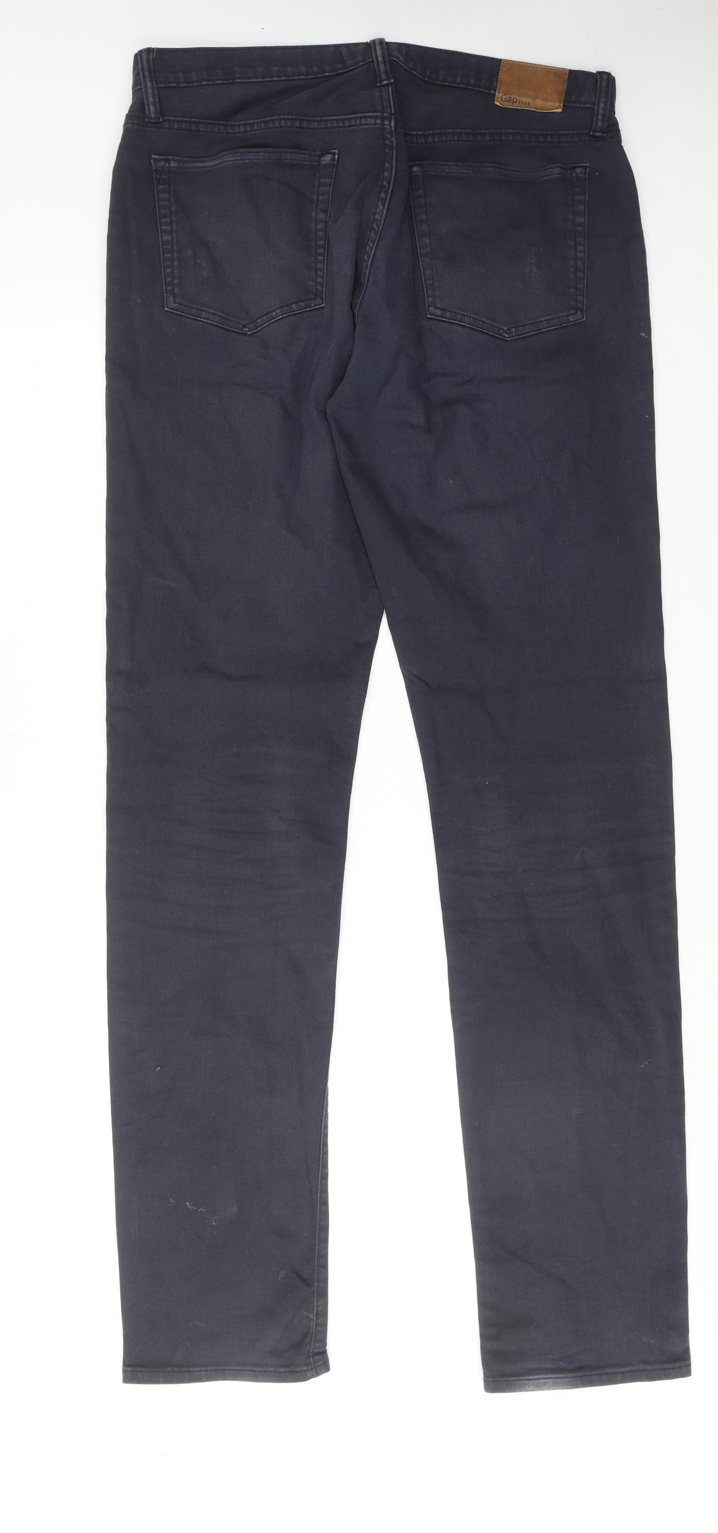 Gap Mens Blue Cotton Trousers Size 32 in L36 in Slim Zip