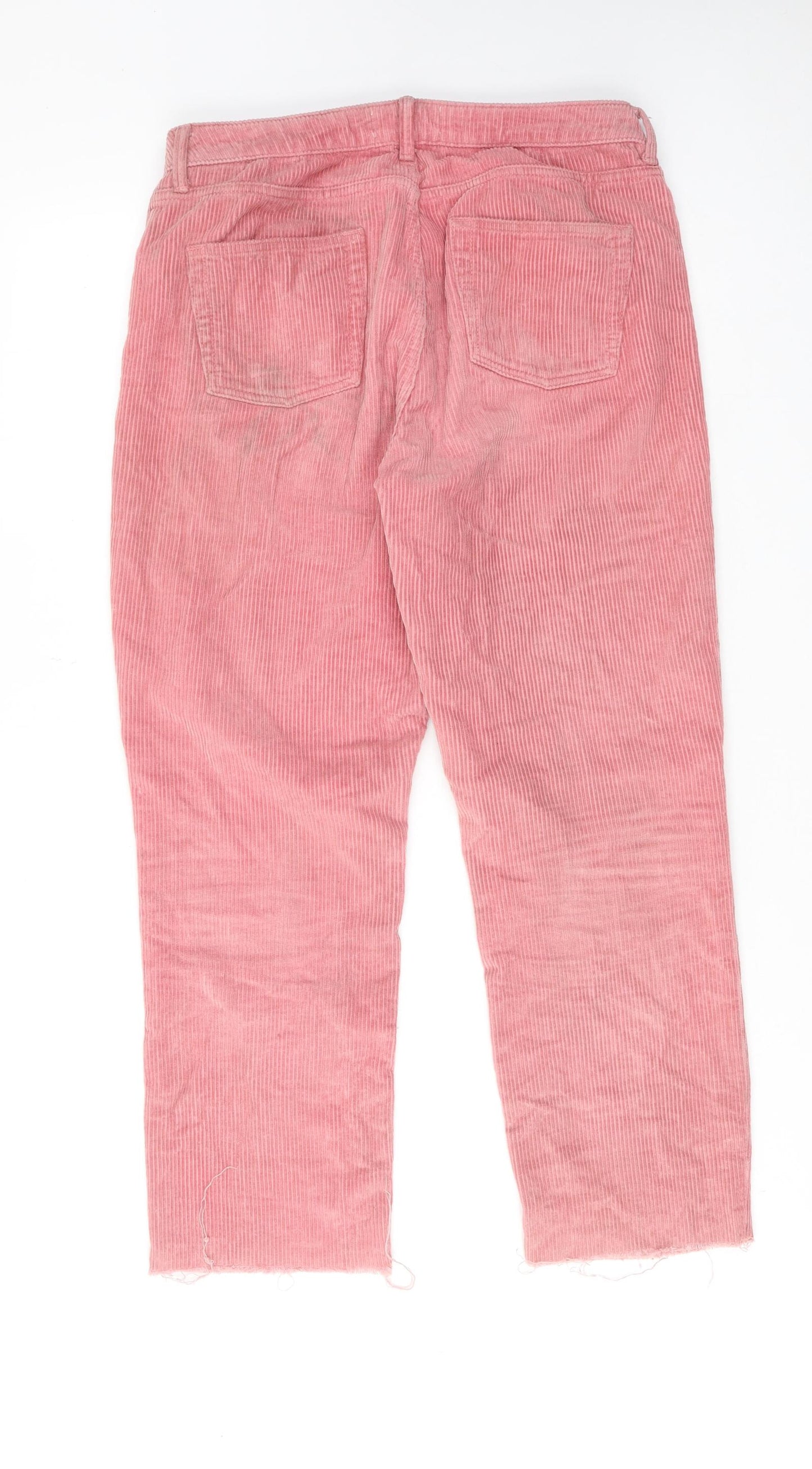Miss Selfridge Womens Pink Cotton Trousers Size 12 Regular Zip