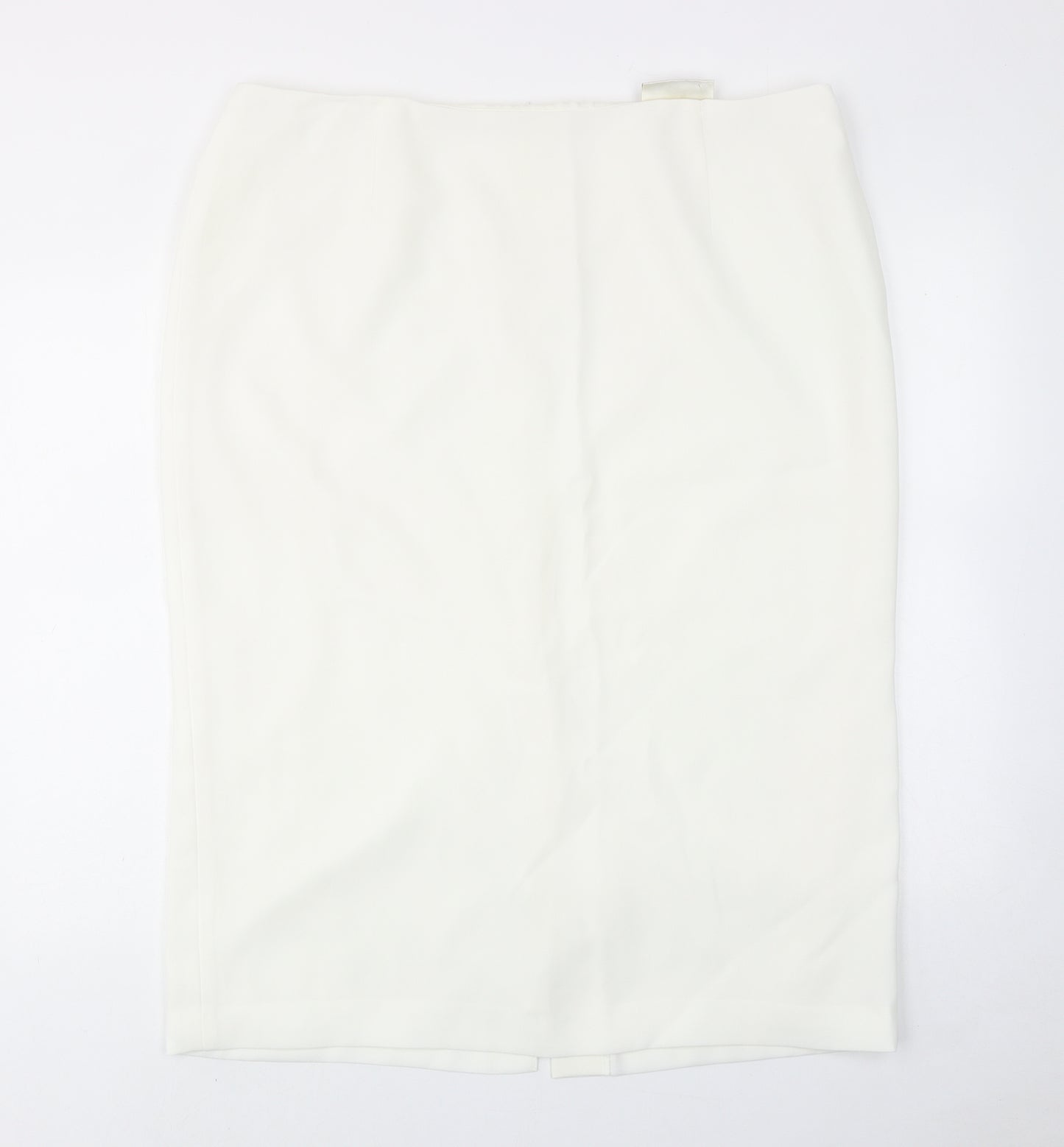 Ann Harvey Womens White Polyester Straight & Pencil Skirt Size 18 Zip