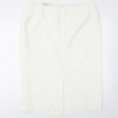 Ann Harvey Womens White Polyester Straight & Pencil Skirt Size 18 Zip