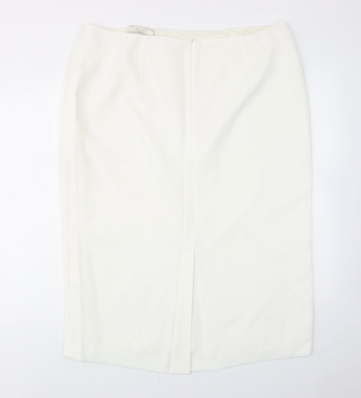 Ann Harvey Womens White Polyester Straight & Pencil Skirt Size 18 Zip