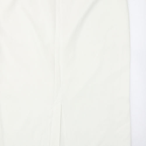 Ann Harvey Womens White Polyester Straight & Pencil Skirt Size 18 Zip
