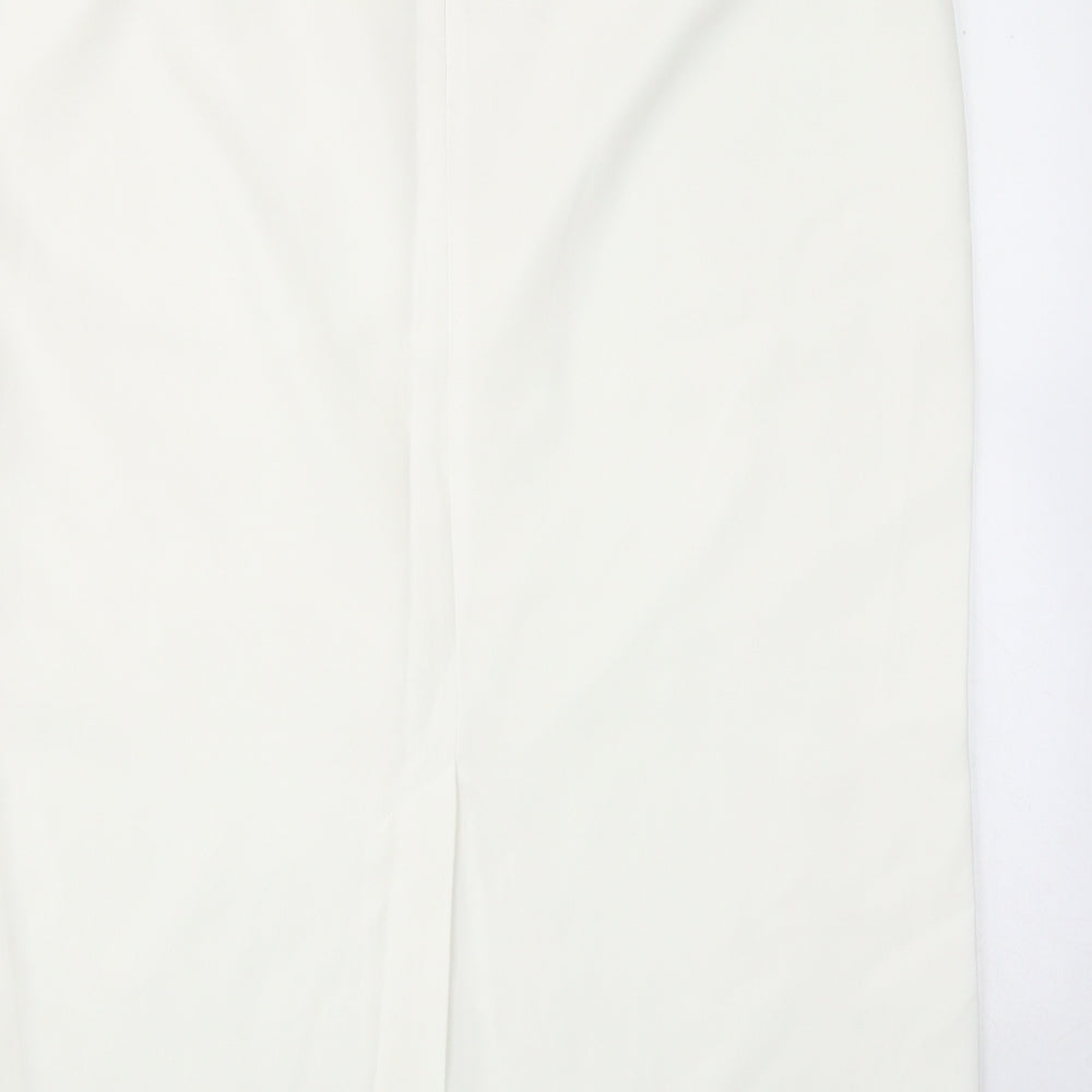 Ann Harvey Womens White Polyester Straight & Pencil Skirt Size 18 Zip