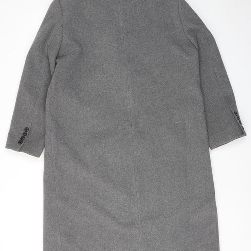 Marks and Spencer Womens Grey Overcoat Coat Size 14 Button