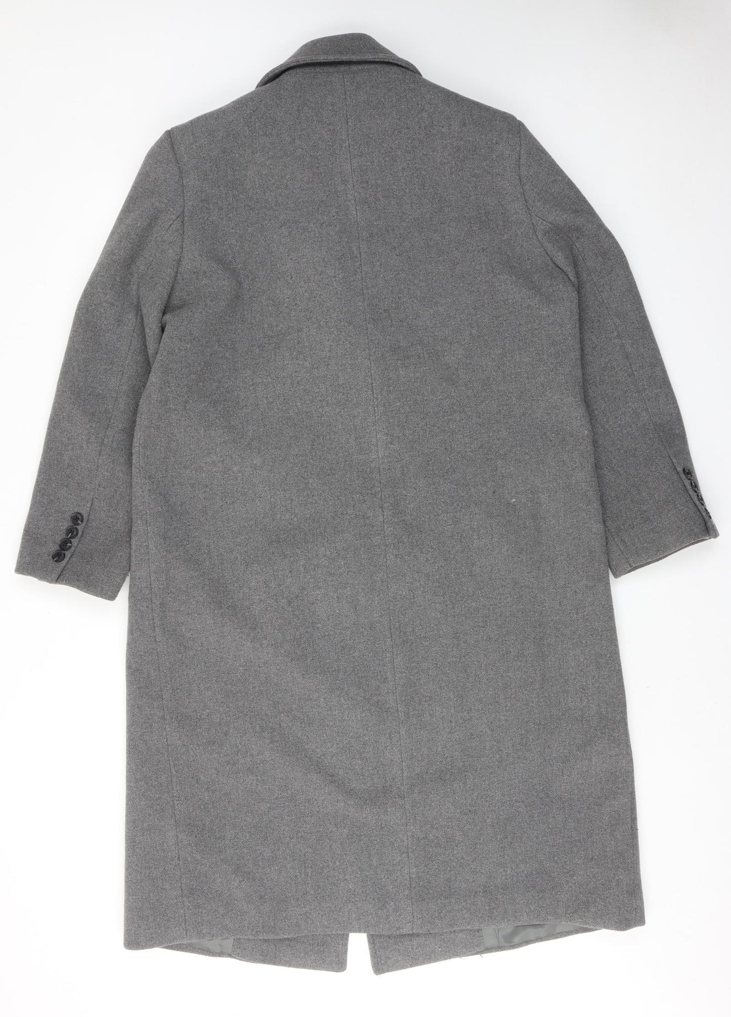 Marks and Spencer Womens Grey Overcoat Coat Size 14 Button